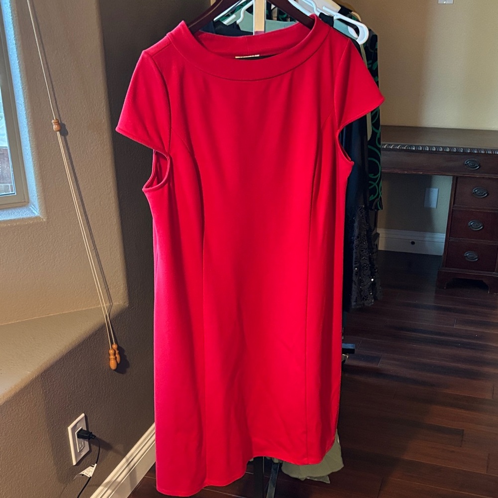 Ann Taylor Vibrant Red Midi Dress